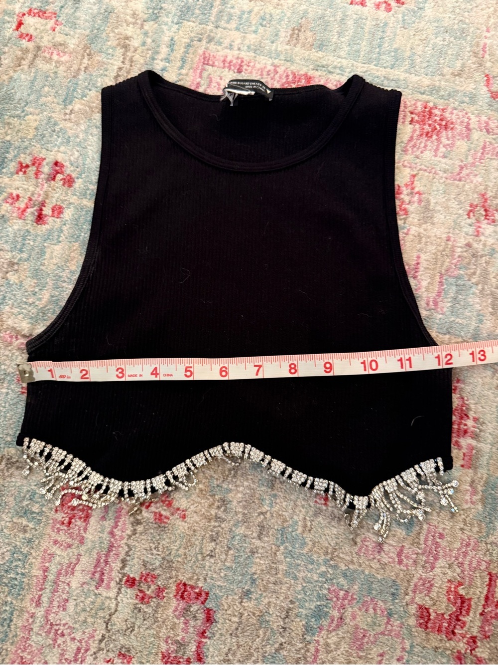Zara Rhinestone Crop Tank - Picture 5 of 7